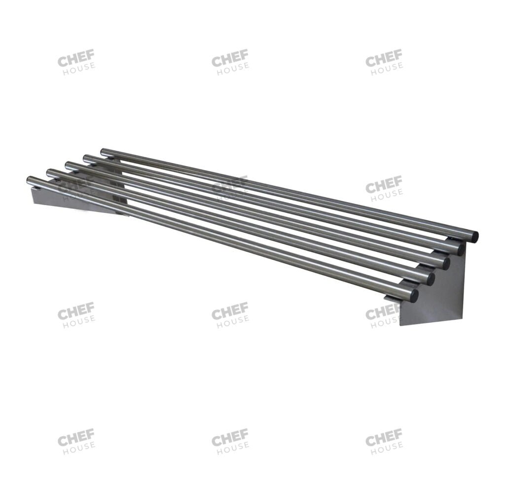 Stainless Steel Pipe Wall Shelf, 1100x300mm Deep