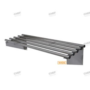Stainless Steel Pipe Wall Shelf, 1200x450mm Deep
