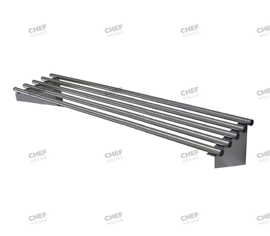 Stainless Steel Pipe Wall Shelf, 1500x300mm Deep
