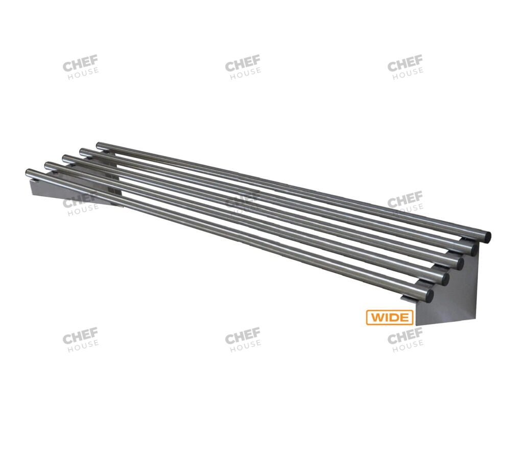 Stainless Steel Pipe Wall Shelf, 1500x450mm Deep