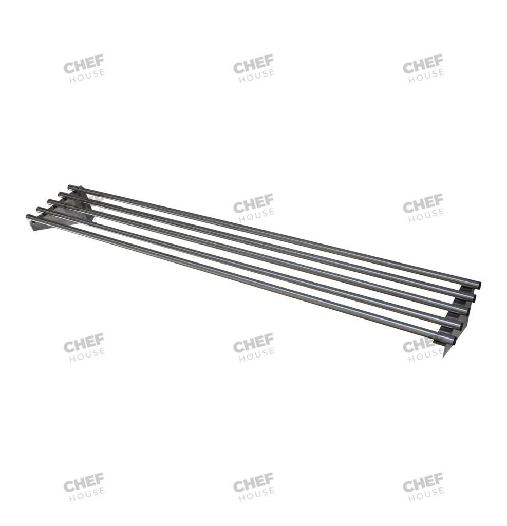Stainless Steel Pipe Wall Shelf, 1700x300mm Deep