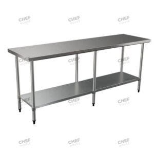 Commercial Stainless Steel Flat Bench, 2300x700 x 900mm High