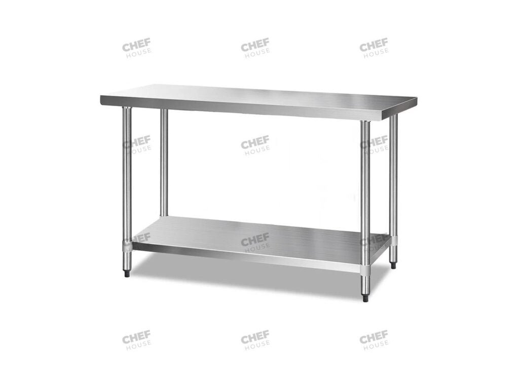 Commercial Stainless Steel Flat Bench, 400x1200 x 900mm High