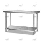 Commercial Stainless Steel Flat Bench, 1500x700 x 900mm High