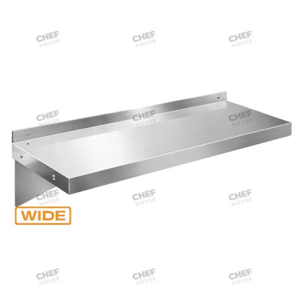 Stainless Steel Solid/Flat Wall Shelf, 1200x450mm Deep