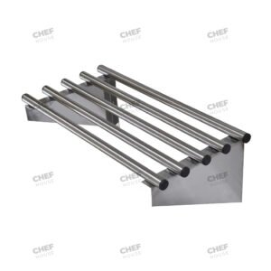 Stainless Steel Pipe Wall Shelf, 600x300mm Deep