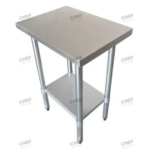 Commercial Stainless Steel Flat Bench, 400x600 x 900mm High