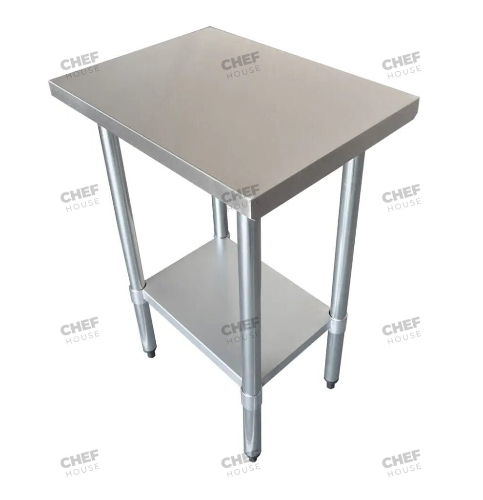 Commercial Stainless Steel Flat Bench, 1000x700 x 900mm High