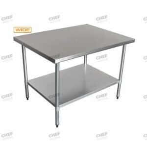 Commercial Stainless Steel Wide Flat Bench, 762x915 x 900mm High