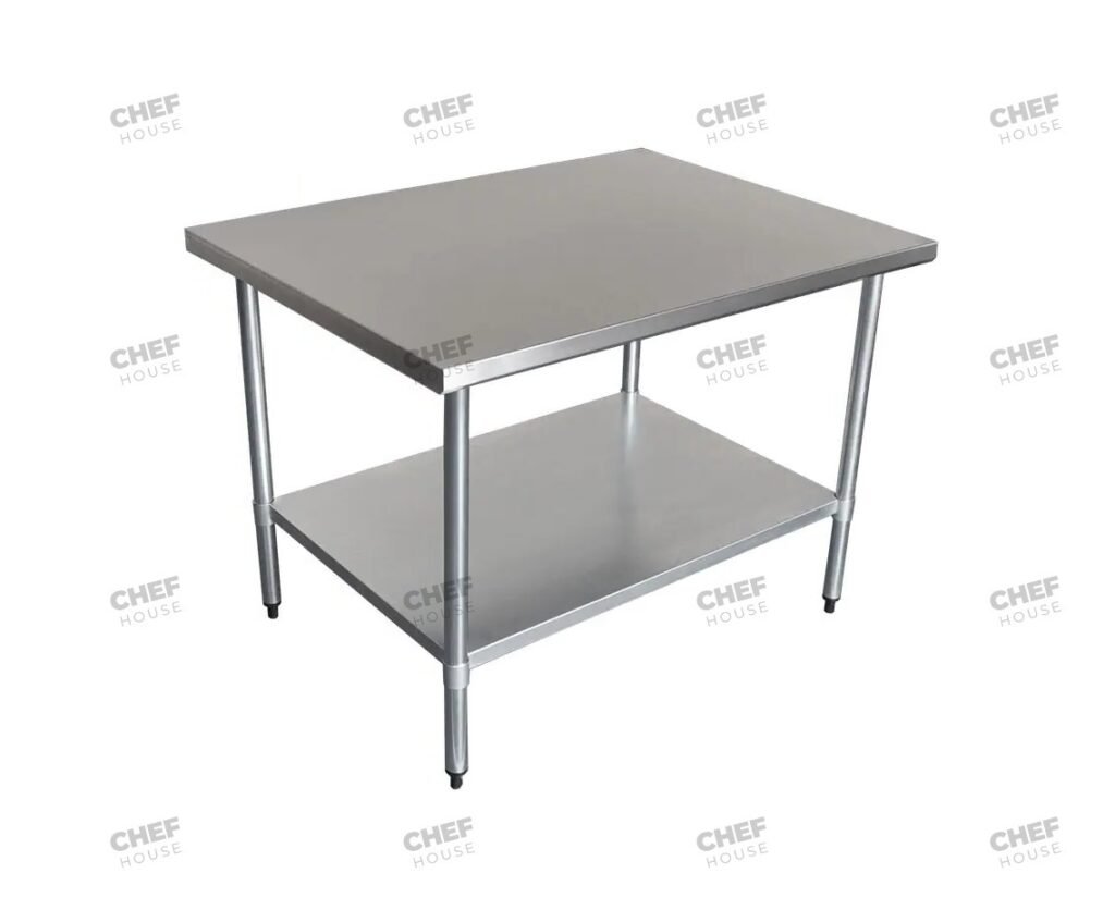Commercial Stainless Steel Flat Bench, 915X762 x 900mm High