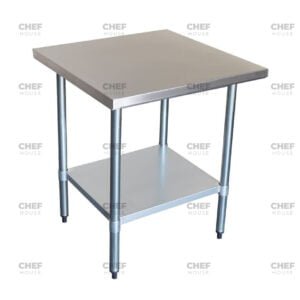 Commercial Stainless Steel Flat Bench, 762X762 x 900mm High