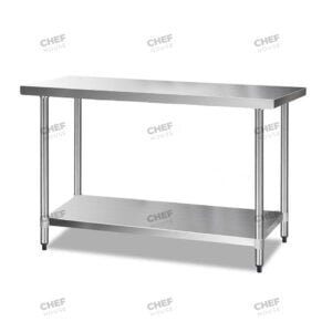 Commercial Stainless Steel Flat Bench, 1500X600mm x 900mm High