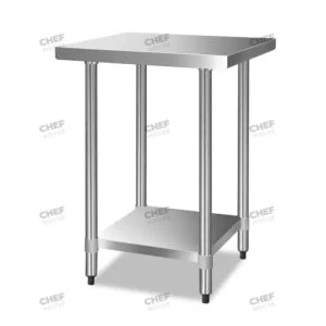 Commercial Stainless Steel Flat Bench, 700x600 x 900mm High
