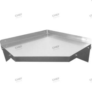 Stainless Steel Solid/Flat Corner Wall Shelf, 650x450mm, to suit 450mm Deep shelves