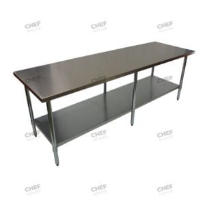 Commercial Stainless Steel Flat Bench, 2100x600mm x 900mm High