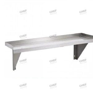 Stainless Steel Solid/Flat Wall Shelf, 600x300mm Deep w/ Side Walls