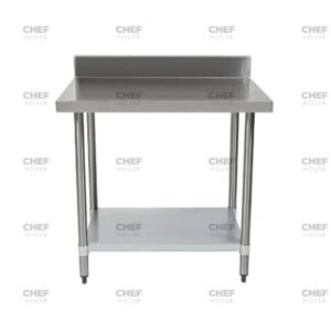 Commercial Stainless Steel Splashback Bench, 1200x600 x 900mm High