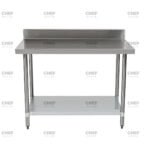 Commercial Stainless Steel Splashback Bench, 1500x600 x 900mm High