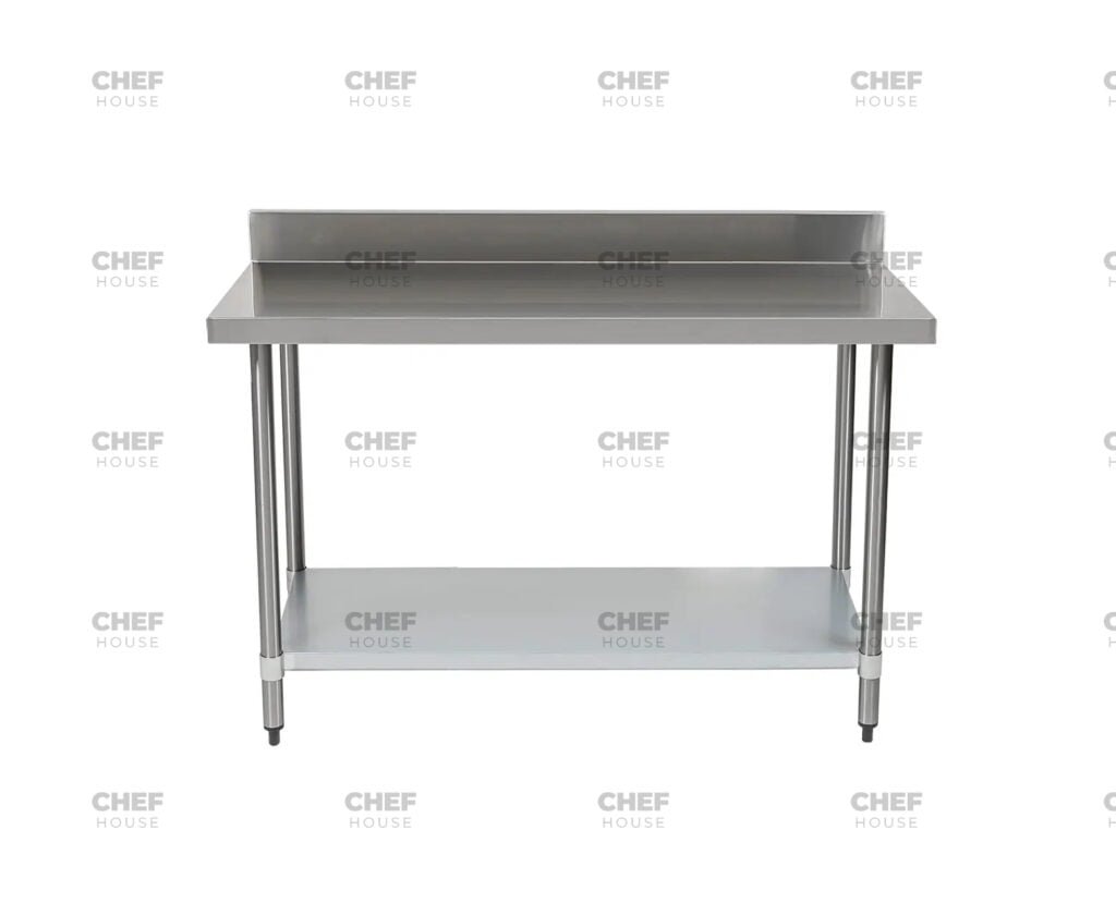 Commercial Stainless Steel Splashback Bench, 1800x700 x 900mm High