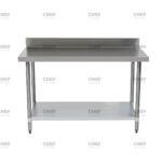 Commercial Stainless Steel Splashback Bench, 1800x600 x 900mm High