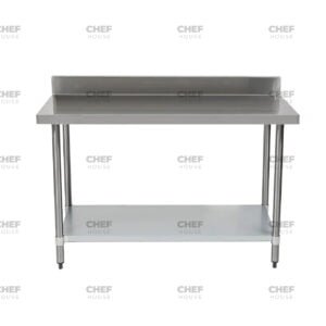 Commercial Stainless Steel Splashback Bench, 1800x700 x 900mm High