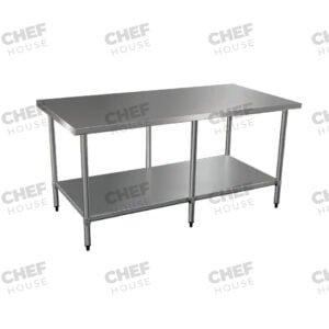 Commercial Stainless Steel Flat Bench, 2000x700 x 900mm High