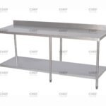 Commercial Stainless Steel Splashback Bench, 2100x600 x 900mm High