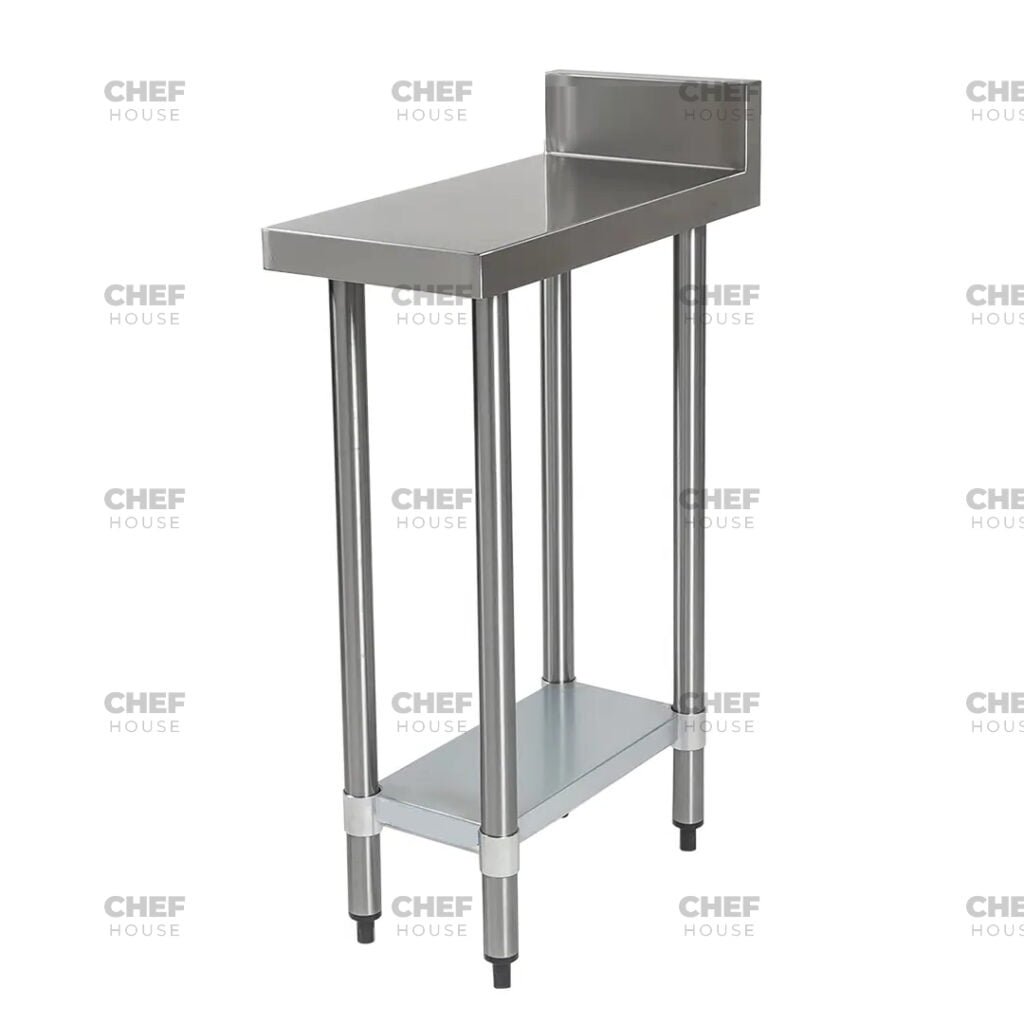 Commercial Stainless Steel Infill Splashback Bench, 300x700 x 900mm High