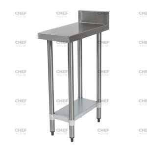 Commercial Stainless Steel Splashback Bench, 300x600 x 900mm High