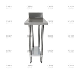 Commercial Stainless Steel Splashback Bench, 400x600 x 900mm High
