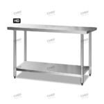 Commercial Stainless Steel Flat Bench, 1600x610 x 900mm High