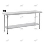 Commercial Stainless Steel Flat Bench, 1800x610 x 900mm High
