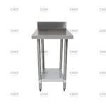 Commercial Stainless Steel Splashback Bench, 600x600 x 900mm High