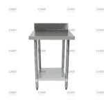 Commercial Stainless Steel Splashback Bench, 700x600 x 900mm High