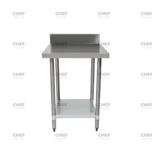 Commercial Stainless Steel Splashback Bench, 700x600 x 900mm High