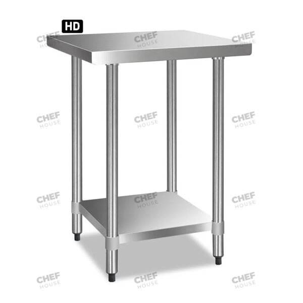 Commercial Stainless Steel Flat Bench, 600x700 x 900mm High