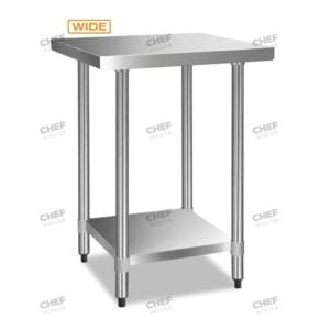 Commercial Stainless Steel Wide Flat Bench, 700x800 x 900mm High