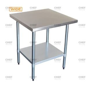 Commercial Stainless Steel Wide Flat Bench, 800x900 x 900mm High