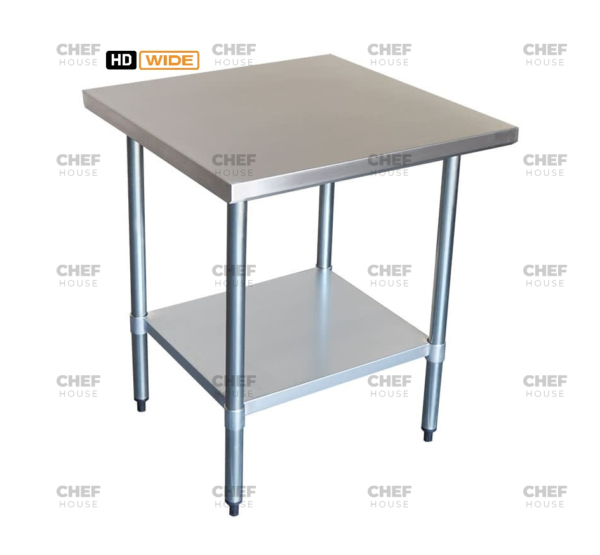 Commercial Stainless Steel Wide Flat Bench, 915x915 x 900mm High