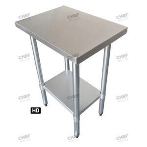 Commercial Stainless Steel Flat Bench, 900x610 x 900mm High