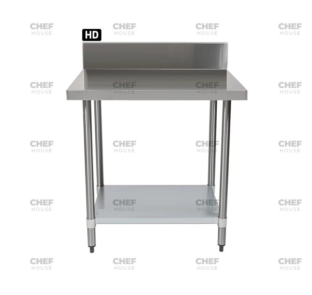 Commercial Stainless Steel Splashback Bench, 1000x700 x 900mm High