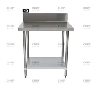 Commercial Stainless Steel Splashback Bench, 1000x610 x 900mm High