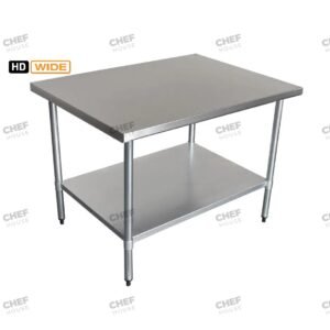 Commercial Stainless Steel Wide Flat Bench, 1219x915 x 900mm High