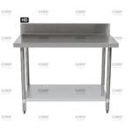 Commercial Stainless Steel Splashback Bench, 1500x610 x 900mm High