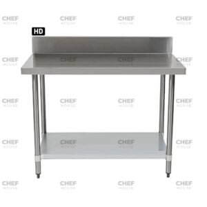 Commercial Stainless Steel Splashback Bench, 1500x700 x 900mm High