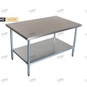Commercial Stainless Steel Wide Flat Bench, 1524x915 x 900mm High