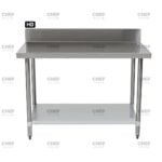 Commercial Stainless Steel Splashback Bench, 1600x610 x 900mm High