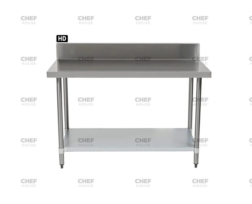 Commercial Stainless Steel Splashback Bench, 1800x700 x 900mm High