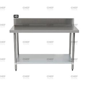 Commercial Stainless Steel Splashback Bench, 1800x700 x 900mm High