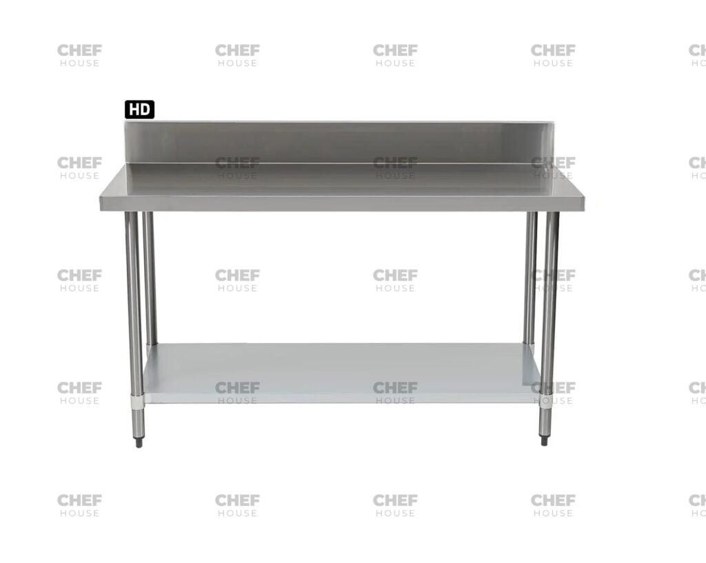 Commercial Stainless Steel Splashback Bench, 2000x700 x 900mm High